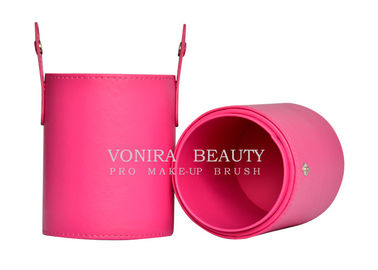 PU Kulit Makeup Brush Bag Box Storage Holder Kontainer Silinder Kosmetik Portable
