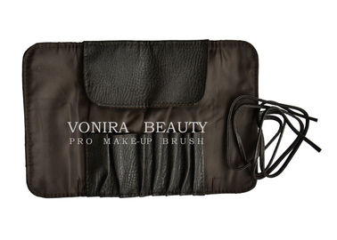 Kuas Makeup Retro Menggulung tas Dengan Tali Sabuk PU Tas Pena Pensil Kosmetik