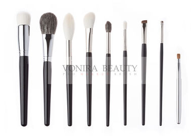 Cantik Buatan Tangan Alami Hewan Rambut Makeup Brushes Luxe Glossy Black Handle