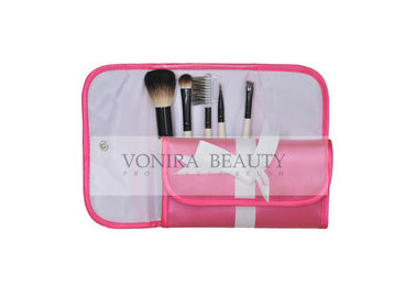 Hadiah OEM / Travel Makeup Brush Gift Set Nature Hair Bristle Dan Pink Brush Case