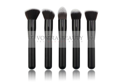 5 PCS Elegant Black Kabuki Makeup Rias Wajah Set Dengan Dual Tone Vegan Taklon