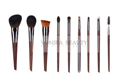 Koleksi 9 pcs Essential Natural Makeup Brush Kit Rambut Dengan Copper Ferrule