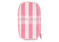 Serat Sintetis Makeup Brush Gift Set Pink Stripe Zipper Case