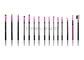 42 PCs Full Line Kuas Rias Kosmetik Set Dengan Pink Aluminium Ferrule &amp;amp; Matte Black Handle Kayu