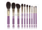Hot Synthetic Fiber Makeup Brush Collection With Stylish Lavender Wood Handle