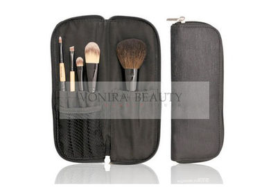Ramah Lingkungan 5 Pcs Bamboo Handle Makeup Brush Kit Perjalanan Dengan Rambut Alami