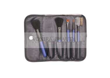 5 PCS Biru Ferrule Makeup Brush Gift Set / Kuas Makeup Serbuk