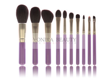 Koleksi Sikat Makeup Serat Sintetis Panas Dengan Pegangan Kayu Lavender yang Stylish