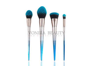 Cantik Biru Gradien Warna Sintetis Makeup Brushes Handle Tapered Galvanis