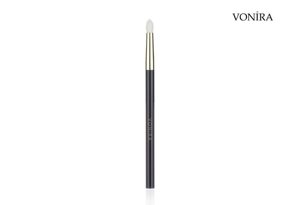 Vonira Grosir Kustom Bulu Kambing Putih Alami Gagang Coklat Tua Kuas Makeup Lipatan Mata