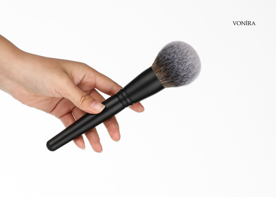 Vonira Professional Complexion Kuas Bedak Bulat Longgar Dengan Pegangan Kayu Matte Tembaga Ferrule