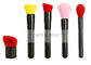 Pretty Summer Rainbow Makeup Brushes Dengan Handle Hitam Glossy Klasik Dan Aluminium Ferrules