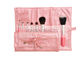 Kuas Rias Perjalanan Kosmetik Portabel Set Pink Travel Makeup Roll Bag
