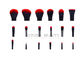 Rambut Sintetis 18 Piece Private Label Makeup Brushes Duo Fibre Brush Set