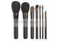 7 PCS Elegant Black Essential Makeup Brushes Set Dengan Bulu Alam Berkualitas Tinggi