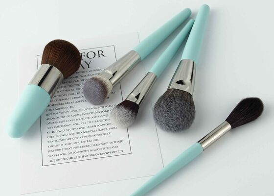 Vonira Beauty Long Tapered Blending Blusher Highlighter Makeup Powder Brush Dengan Ferrule Tembaga Rambut Kambing Alam