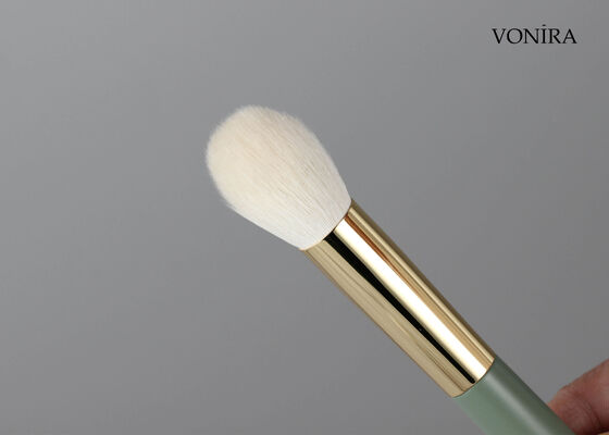 Vonira Custom Grosir Rambut Kambing alami Makeup bubuk bulat kecil Sikat dengan layanan label pribadi