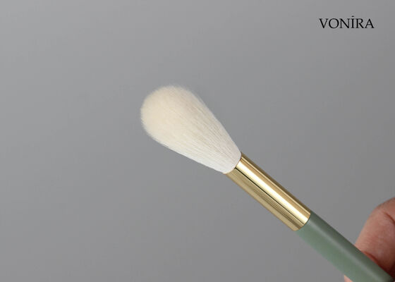 Vonira Grosir Kustom Kuas Bedak Blending Panjang Bulu Kambing Putih Alami dengan Layanan Label Pribadi