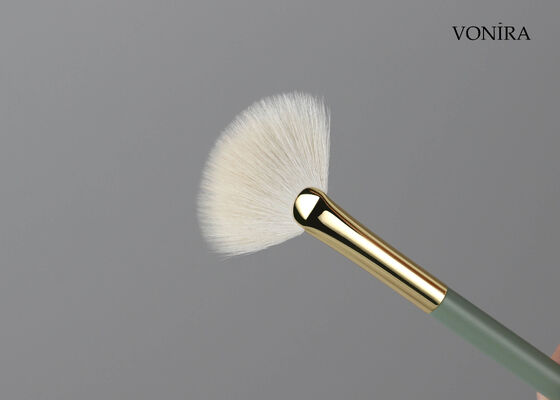Vonira Grosir Kustom Kuas Highlighter Kipas Bulu Kambing Putih Alami dengan Layanan Label Pribadi