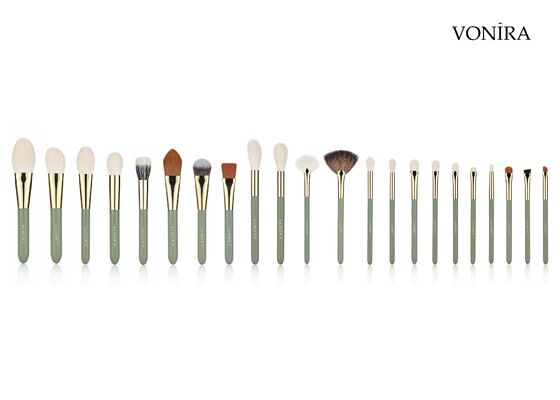 Vonira Custom Grosir Natural Putih Rambut Kambing Tapered Eye Blending Brush dengan Layanan Label Pribadi
