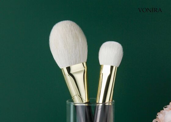 Vonira Custom Grosir Natural Putih Rambut Kambing Lempar Hitam Brown Handle Eye Shader Makeup Brush