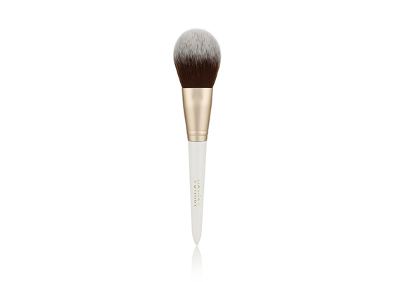 Vonira Beauty Studio Makeup Flat Powder Brush dengan Golden Aluminium Ferrule Birch Wooden Handle