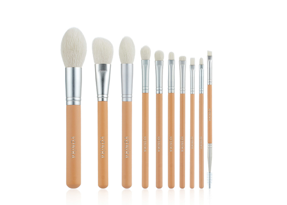 Vonira Beauty Custom Nude Pink Color Basic 10 Piece Makeup Brushes Collection Set de Brochas de Maquillaje Profesional