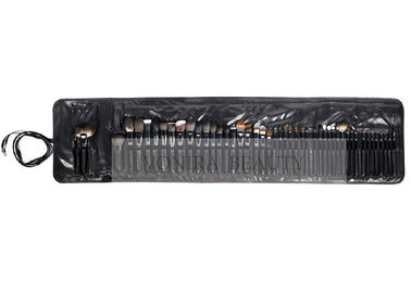 Private Label Kuas Rias Wajah Penuh Set 48 PC Dengan Black PU Brush Roll