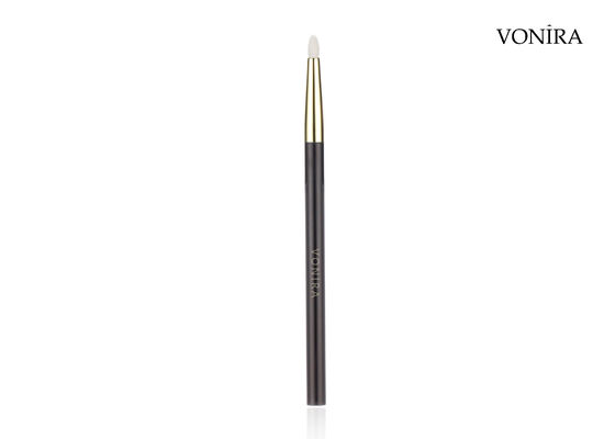 Vonira Custom Grosir Natural Putih Rambut Kambing Datar Hitam Brown Handle Eye Pencil Makeup Brush