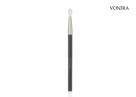 Vonira Custom Grosir Natural Putih Rambut Kambing Datar Hitam Brown Handle Rincian Kecil Mata Campuran Makeup Brush