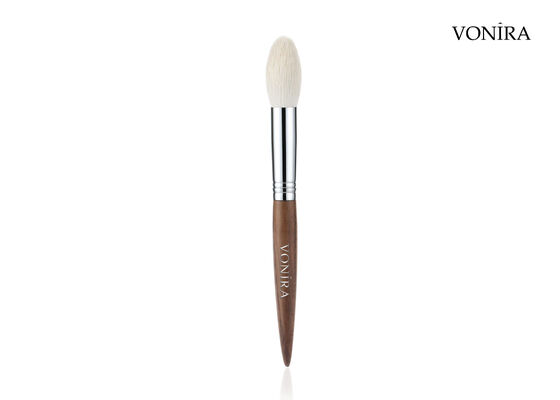 Vonira Custom Grosir Natural Putih Rambut Kambing Brown Ebony Handle Wajah Makeup Highlighter Sikat