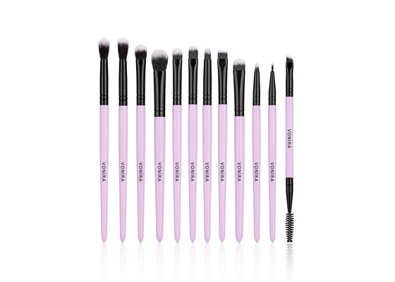 SGS REACH SVHC Berkualitas Sintetis 12 Buah Taklon Fiber Eye Makeup Brushes Set