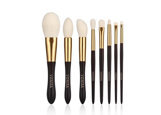 8 Pieces Set Kuas Rias Rambut Kambing Esensial Dengan Kawat Emas Menggambar Pegangan Kayu Ferrule