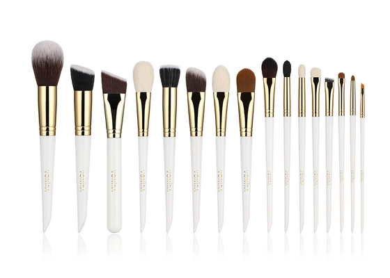 Vonira Artisan Studio 16pcs Makeup Brushes Kit Dengan Gagang Kayu Ferrule Tembaga Emas